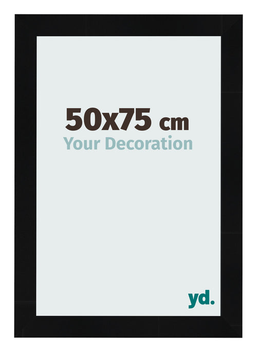 Bilderrahmen 50x75cm Schwarz Silber Poliert MDF Pisa Vorne Messe | Yourdecoration.at