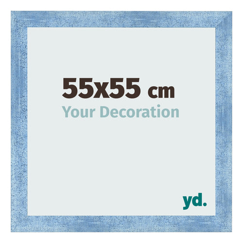 Bilderrahmen 55x55cm Hellblau Gewischt MDF Pisa Vorne Messe | Yourdecoration.at
