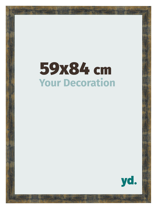 Bilderrahmen 59x84cm Blau Gold Meliert MDF Pisa Vorne Messe | Yourdecoration.at
