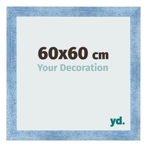 Bilderrahmen 60x60cm Hellblau Gewischt MDF Pisa Vorne Messe | Yourdecoration.at
