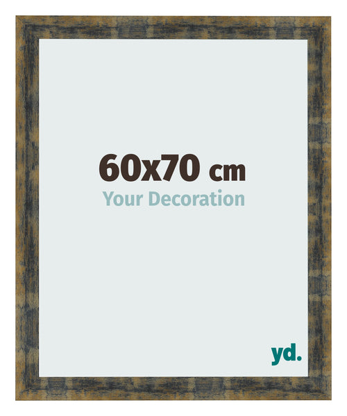 Bilderrahmen 60x70cm Blau Gold Meliert MDF Pisa Vorne Messe | Yourdecoration.at