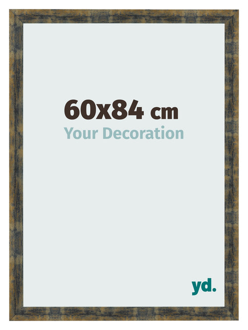 Bilderrahmen 60x84cm Blau Gold Meliert MDF Pisa Vorne Messe | Yourdecoration.at