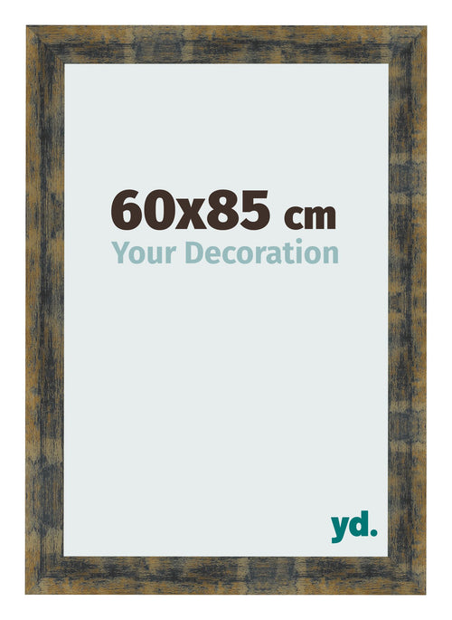 Bilderrahmen 60x85cm Blau Gold Meliert MDF Pisa Vorne Messe | Yourdecoration.at