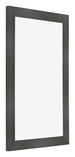 Bilderrahmen 60x90cm Schwarz Silber Poliert MDF Pisa Vorne Schrag | Yourdecoration.at