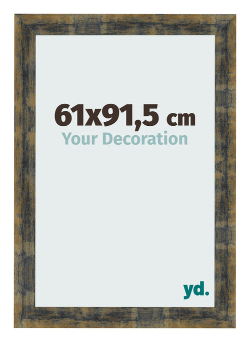 Bilderrahmen 61x91 5cm Blau Gold Meliert MDF Pisa Vorne Messe | Yourdecoration.at