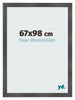 Bilderrahmen 67x98cm Schwarz Silber Poliert MDF Pisa Vorne Messe | Yourdecoration.at