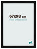 Bilderrahmen 67x98cm Schwarz Silber Poliert MDF Pisa Vorne Messe | Yourdecoration.at