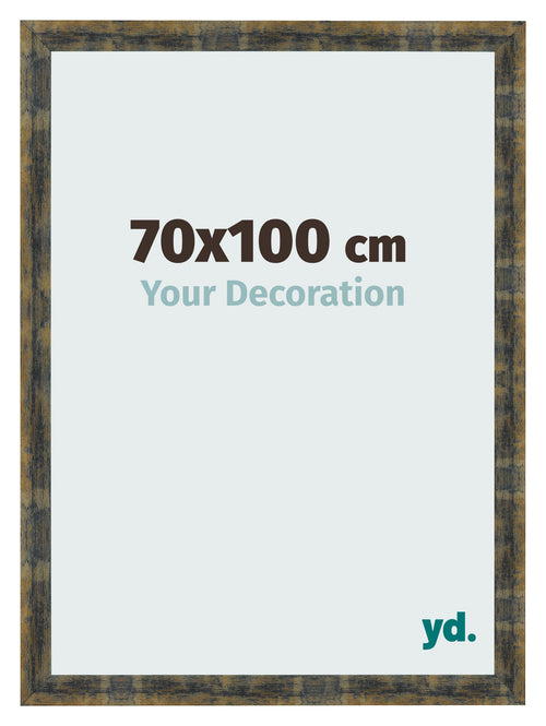 Bilderrahmen 70x100cm Blau Gold Meliert MDF Pisa Vorne Messe | Yourdecoration.at