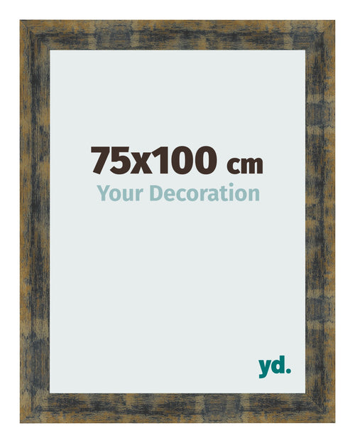 Bilderrahmen 75x100cm Blau Gold Meliert MDF Pisa Vorne Messe | Yourdecoration.at