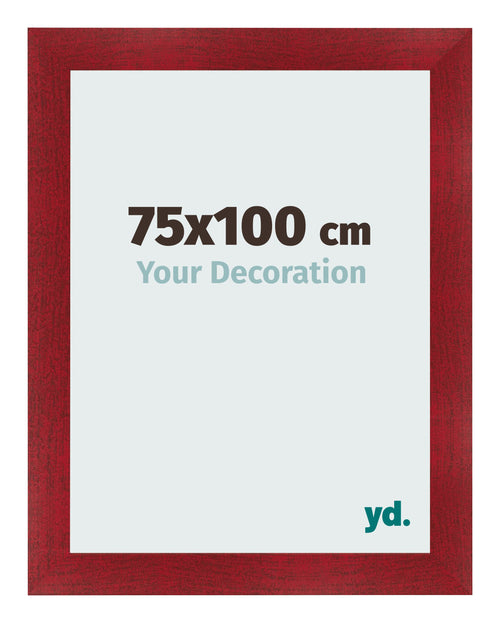 Bilderrahmen 75x100cm Weinrot Gewischt MDF Pisa Vorne Messe | Yourdecoration.at