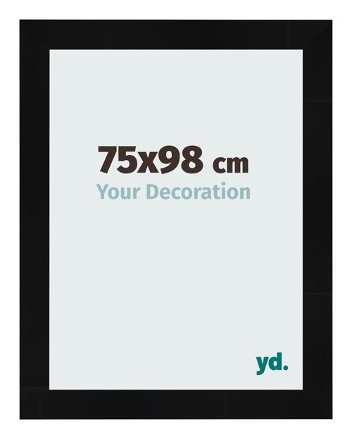 Bilderrahmen 75x98cm Schwarz Silber Poliert MDF Pisa Vorne Messe | Yourdecoration.at