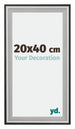 Birmingham Holz Bilderrahmen 20x40cm Schwarz Silber Poliert Messe | Yourdecoration.at