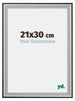 Birmingham Holz Bilderrahmen 21x30cm Schwarz Silber Poliert Messe | Yourdecoration.at