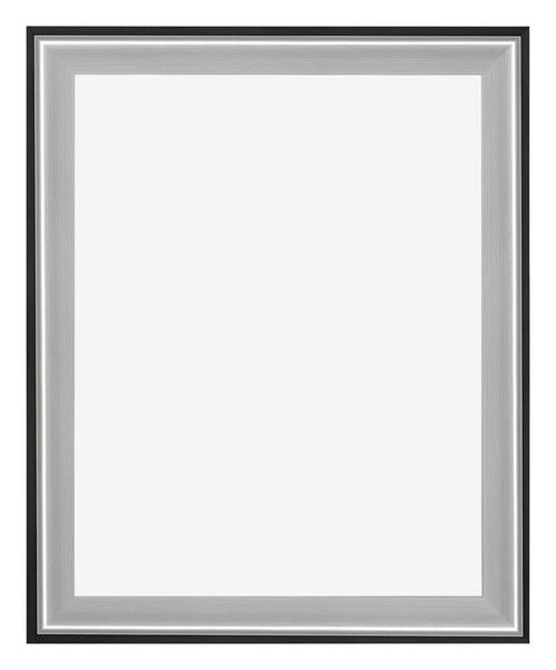 Birmingham Holz Bilderrahmen 28x35cm Schwarz Silber Poliert Vorne | Yourdecoration.at