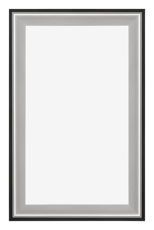 Birmingham Holz Bilderrahmen 30x50cm Schwarz Silber Poliert Vorne | Yourdecoration.at