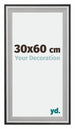 Birmingham Holz Bilderrahmen 30x60cm Schwarz Silber Poliert Messe | Yourdecoration.at