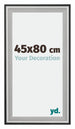 Birmingham Holz Bilderrahmen 45x80cm Schwarz Silber Poliert Messe | Yourdecoration.at