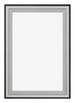 Birmingham Holz Bilderrahmen 60x90cm Schwarz Silber Poliert Vorne | Yourdecoration.at