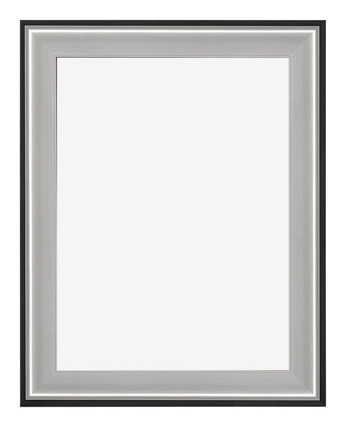 Birmingham Holz Bilderrahmen 75x100cm Schwarz Silber Poliert Vorne | Yourdecoration.at