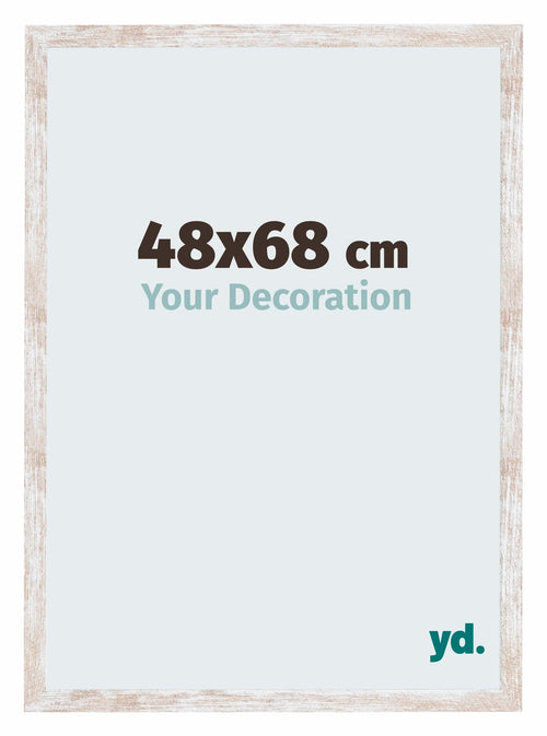 Catania MDF Bilderrahmen 48x68cm White Wash Vorne Messe | Yourdecoration.at