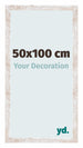 Catania MDF Bilderrahmen 50x100cm White Wash Vorne Messe | Yourdecoration.at