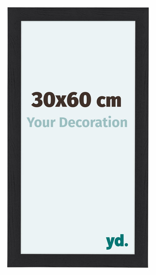 Como MDF Bilderrahmen 30x60cm Schwarz Gemasert Vorne Messe | Yourdecoration.at