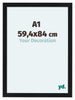 Como MDF Bilderrahmen 59 4x84cm A1 Schwarz Matt Vorne Messe | Yourdecoration.at