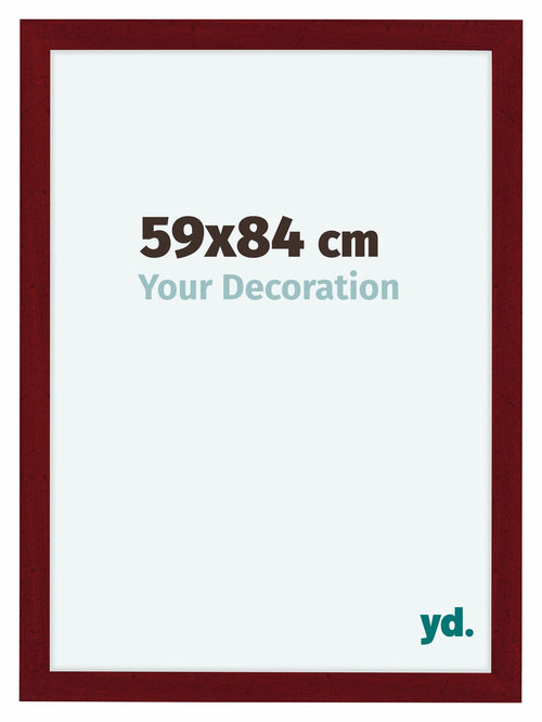 Como MDF Bilderrahmen 59x84cm Weinrot Gewischt Vorne Messe | Yourdecoration.at