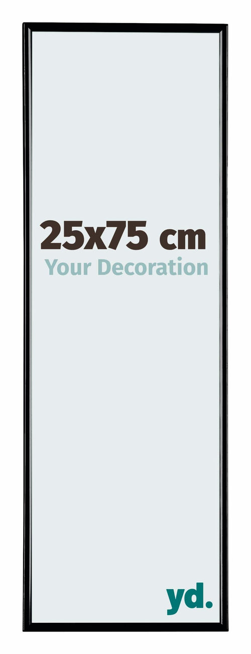Evry Kunststoff Bilderrahmen 25x75cm Schwarz Hochglanz Vorne Messe | Yourdecoration.at
