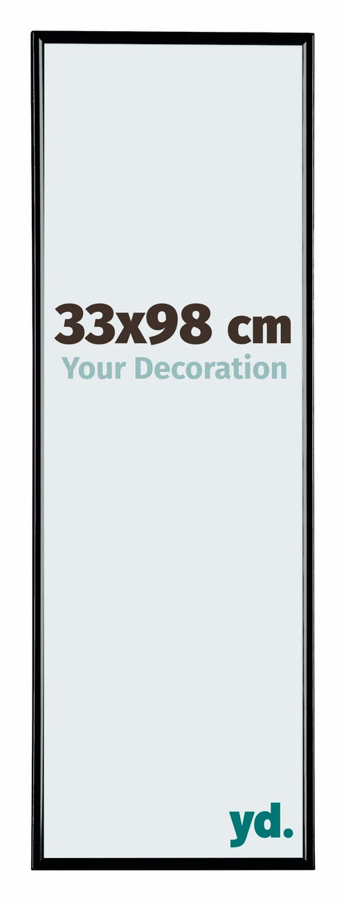 Evry Kunststoff Bilderrahmen 33x98cm Schwarz Hochglanz Vorne Messe | Yourdecoration.at