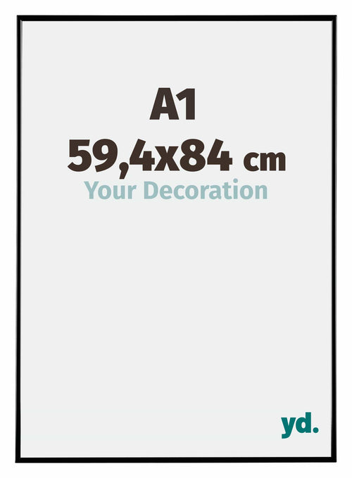 Evry Kunststoff Bilderrahmen 59 4x84cm A1 Schwarz Hochglanz Vorne Messe | Yourdecoration.at