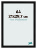 Bilderrahmen A4 - 21x29,7 cm - Schwarz Hochglanz - MDF - Pisa