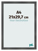 Bilderrahmen A4 - 21x29,7 cm - Schwarz Matt - MDF - Pisa