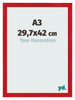Bilderrahmen A3 - 29,7x42 cm - Rot - MDF - Pisa