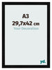 Bilderrahmen A3 - 29,7x42 cm - Schwarz Hochglanz - MDF - Pisa
