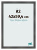 Bilderrahmen A2 - 42x59,4 cm - Schwarz Matt - MDF - Pisa