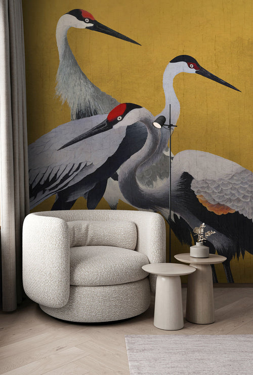 Fototapete Yellow Cranes 200x250cm Komar FLX4 053 Interieur | Yourdecoration.at