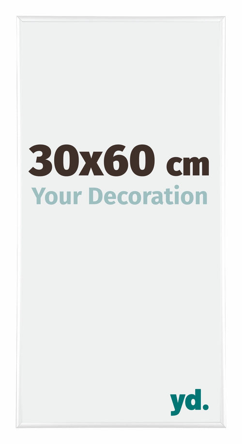 Kent Aluminium Bilderrahmen 30x60cm Weiss Hochglanz Vorne Messe | Yourdecoration.at