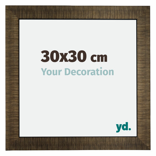 Leeds Holz Bilderrahmen 30x30cm Champagner Geburstet Vorne Messe | Yourdecoration.at