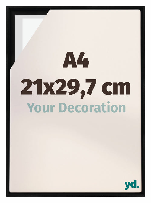 Lyon MDF Schattenfugenrahmen 21x29 7cm A4 Schwarz Matt Vorne Messe | Yourdecoration.at