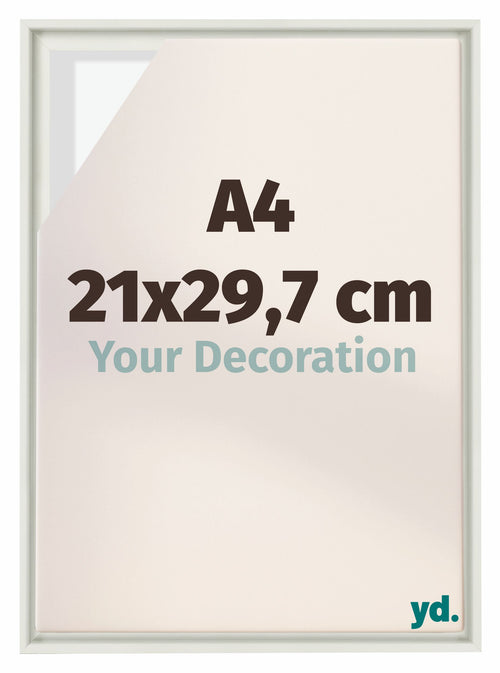 Lyon MDF Schattenfugenrahmen 21x29 7cm A4 Weiss Matt Vorne Messe | Yourdecoration.at