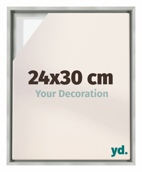 Lyon MDF Schattenfugenrahmen 24x30cm Silber Matt Vorne Messe | Yourdecoration.at