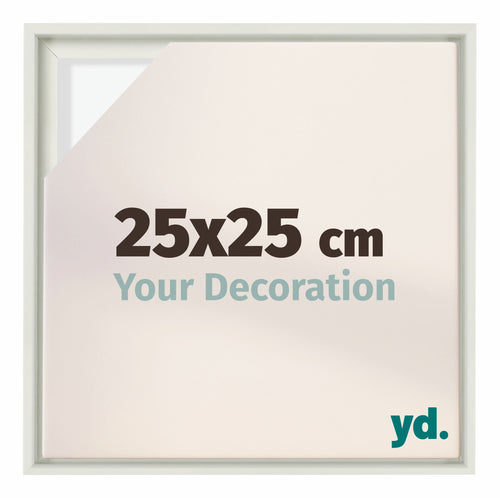 Lyon MDF Schattenfugenrahmen 25x25cm Weiss Matt Vorne Messe | Yourdecoration.at