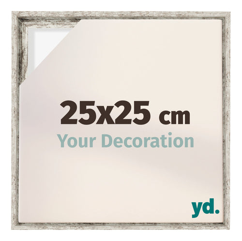 Lyon MDF Schattenfugenrahmen 25x25cm Weiss Vintage Vorne Messe | Yourdecoration.at