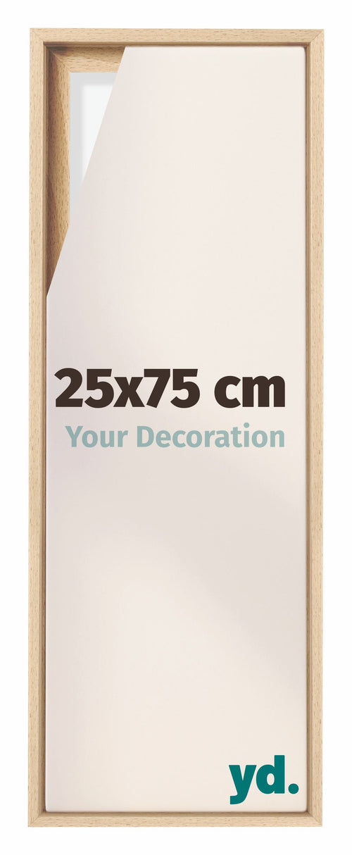 Lyon MDF Schattenfugenrahmen 25x75cm Buche Vorne Messe | Yourdecoration.at