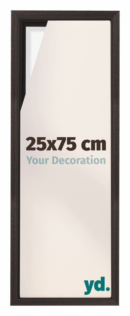Lyon MDF Schattenfugenrahmen 25x75cm Eiche Dunkel Vorne Messe | Yourdecoration.at