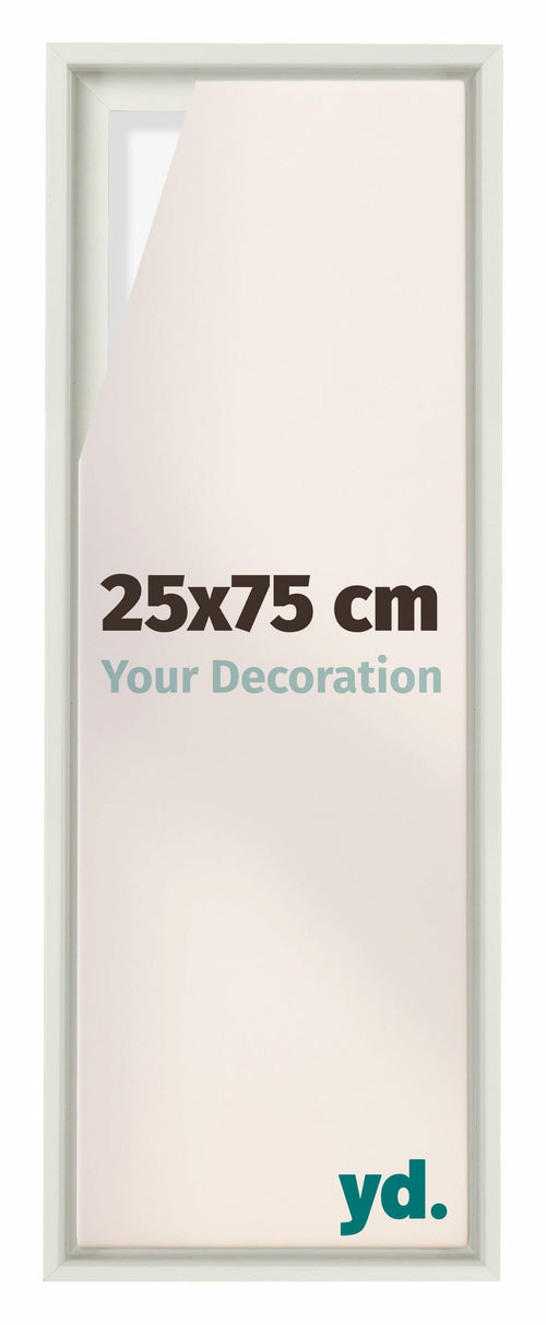 Lyon MDF Schattenfugenrahmen 25x75cm Weiss Matt Vorne Messe | Yourdecoration.at