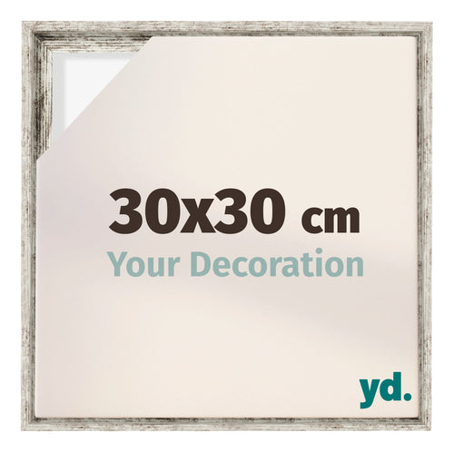 Lyon MDF Schattenfugenrahmen 30x30cm Weiss Vintage Vorne Messe | Yourdecoration.at