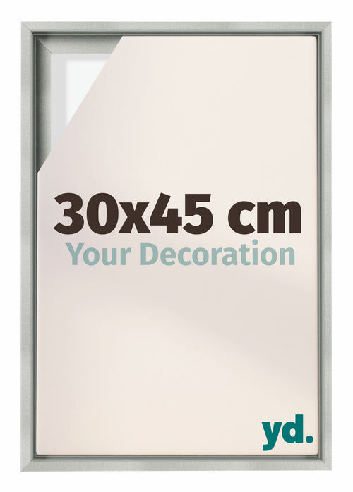 Lyon MDF Schattenfugenrahmen 30x45cm Silber Matt Vorne Messe | Yourdecoration.at