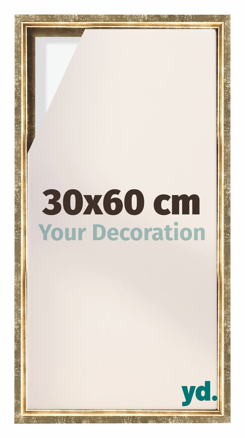 Lyon MDF Schattenfugenrahmen 30x60cm Gold Antik Vorne Messe | Yourdecoration.at
